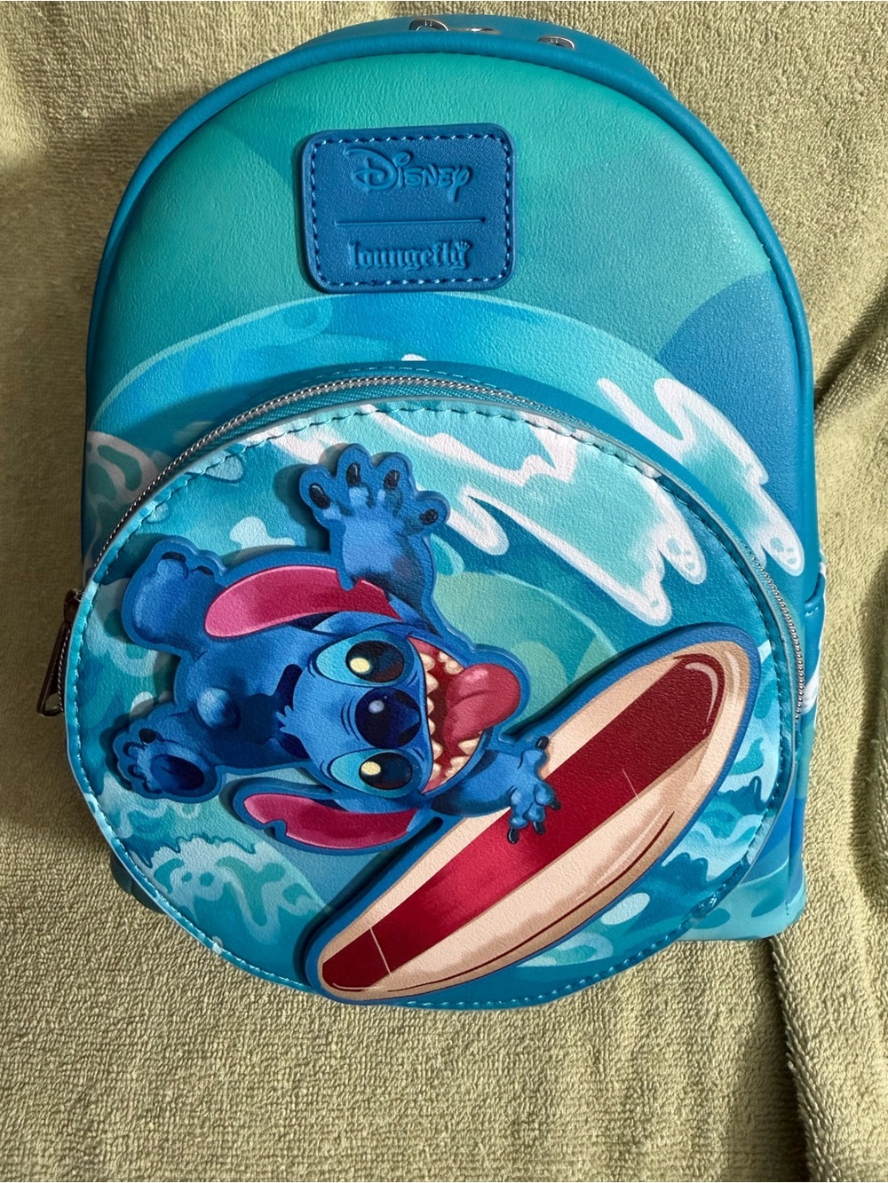 Loungefly Disney Lilo and Stitch Spinning Stitch Surfer Mini Backpack